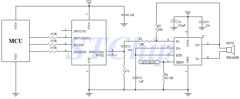 单片机语音芯片电路图
